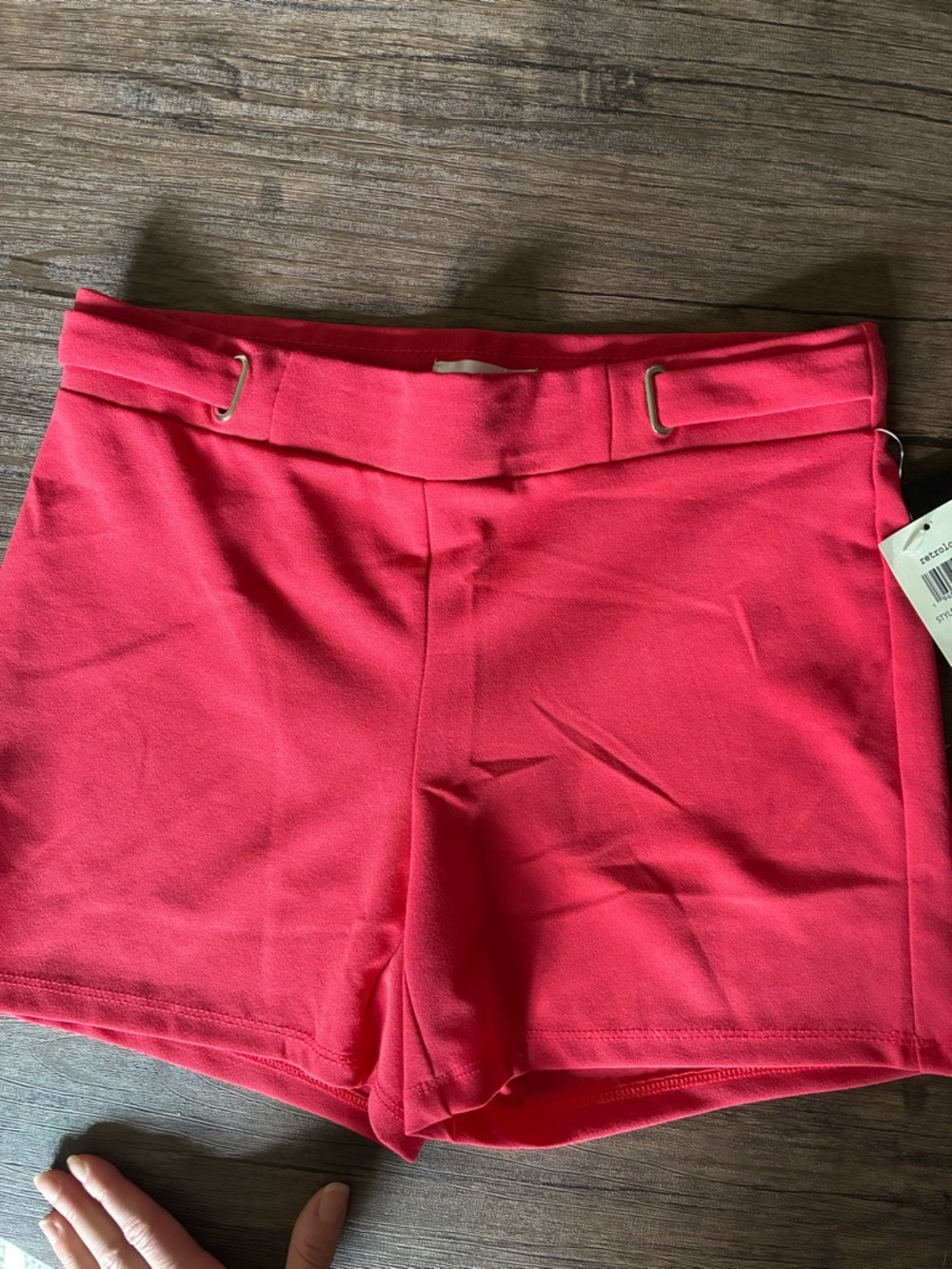 Women's Raspberry Red Stretch Shorts - Picture 4 of 7